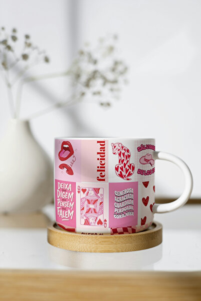 EYBaskı Tasarım Colorful Pattern Printing Porcelain Mug