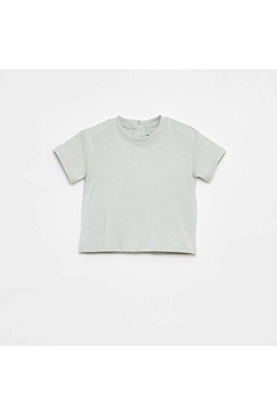 KIABI Loose-fit plain short-sleeved T-shirt BLUE