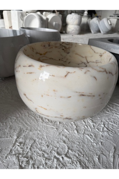 Belle Vie Afyon sarı menekşe desen hamam kurnası