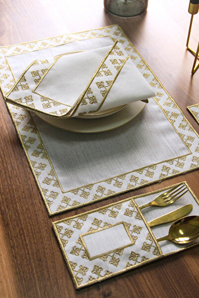 iwa concept طقم تقديم طعام رمضان مطرز أنيق - طقم رمضان 24 قطعة لـ 6 أشخاص