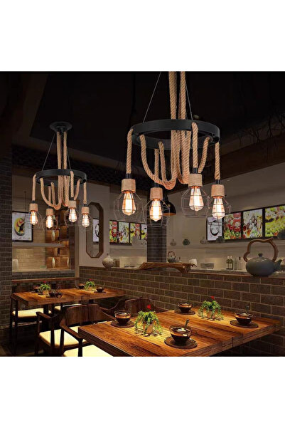 iTin Lustra Roata LV580/4BK, 4*E27, Maro, Metal si Sfoara