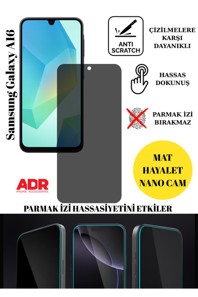 Samsung A16 Ghost Glass Matte Nano Screen Protector Shockproof Flexible Nano Glass