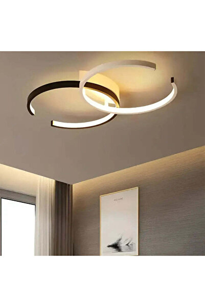 iTin Lustra LED cu telecomanda VECTOR SEMIARC 40W, 2 Elemente, lumina Rece/Ca...