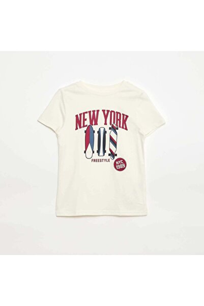 KIABI Short-sleeved printed T-shirt WHITE