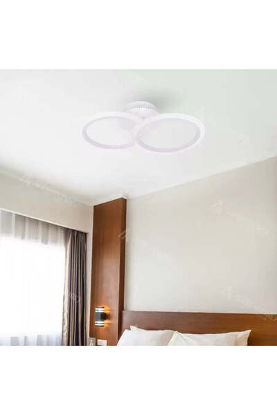 iTin Lustra LED cu telecomanda BETTY 28W, 2 Cercuri, lumina Rece/Calda/Neutra...