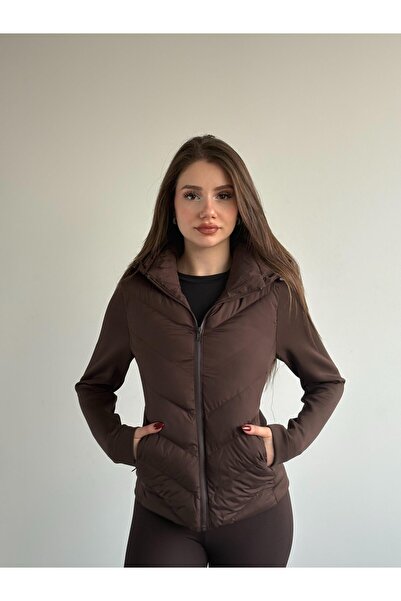IŞILDA FASHION Quilted Detail Hooded Coat