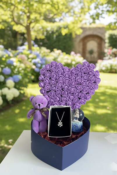 elovya Mor Ayıcıklı Tasarım Hediye Seti - Sevgiliye & Arkadaşa Özel - Doğum G...