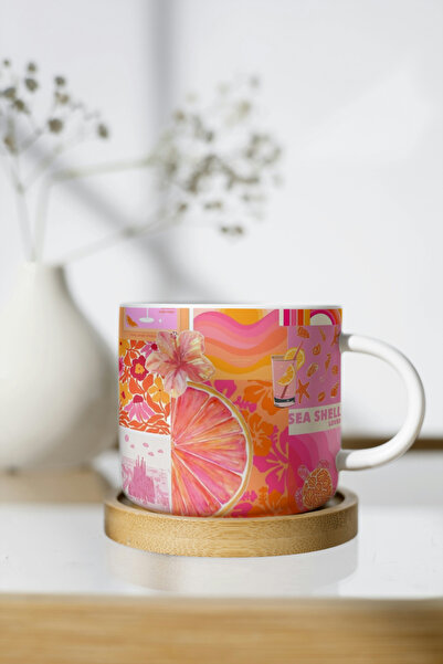 EYBaskı Tasarım Colorful Pattern Printing Porcelain Mug