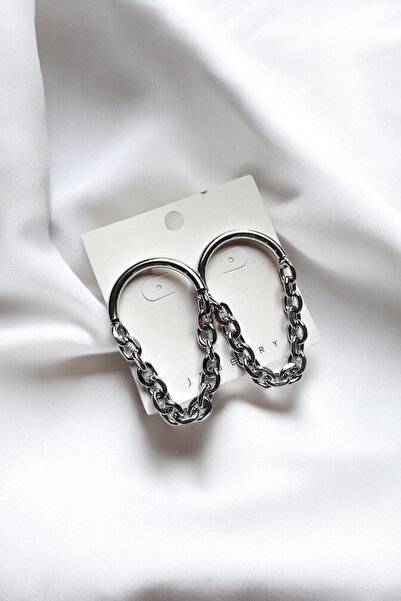 PETEK AKSESUAR Metal Earrings with Chain Pendants