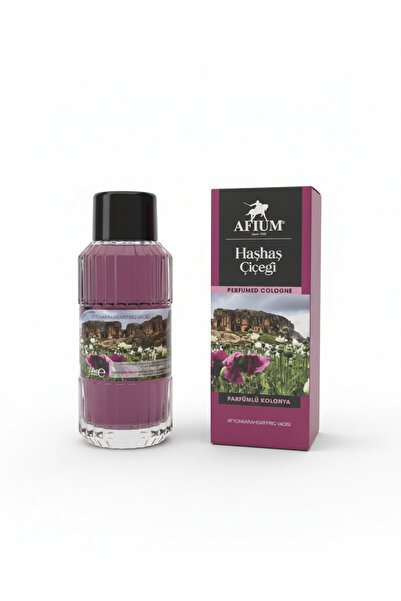AFİUM Haşhaş Çiçeği Parfümlü Kolonya 220 ml - Özel Tasarım Cam Şişe ve Kutulu