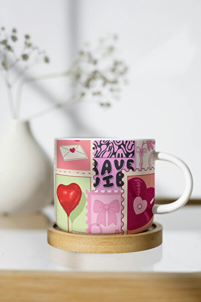 EYBaskı Tasarım Colorful Pattern Printing Porcelain Mug