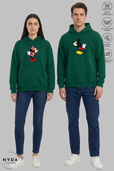 Nyda Collections Combinație pentru cuplu iubit Minnie Mickey cu imprimeu Hano...