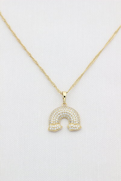 XUPING JEWELRY قلادة من الزركون بألوان قوس قزح من ستايل إنساي/شوبينج للمجوهرات