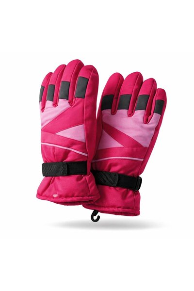 Külah Girl's Fuchsia Ski-Snow Gloves – Fleece Lined Inside