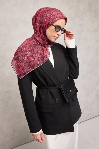 Silk Home وشاح ناعم من القطن والبوليستر بنمط زهور الكرز 90*90