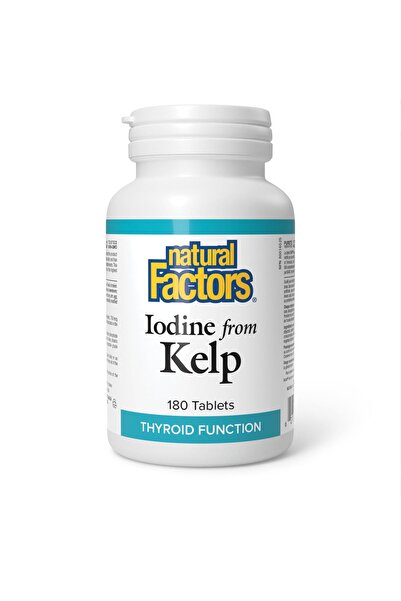 Natural Factors أقراص اليود من عشب البحر لدعم وظائف الغدة الدرقية (180 قرصًا)