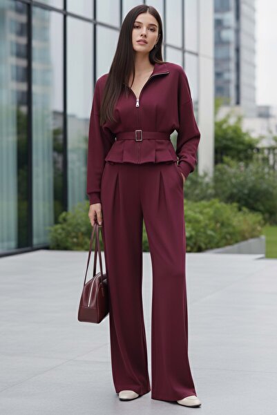 TOFİSA Gipeli Modal Double Suit Burgundy - 28093-Bordo