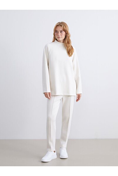 LC Waikiki Beige elastic waist women's sweatpants