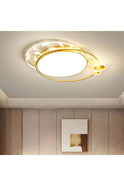 iTin Lorenzo LED Chandelier with Remote Control, 40W, Dimmable, Gold, Metal a...