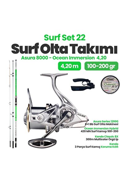 Sunset Ocean Immersion Hybrid 420 cm Surf Kamışı - Kaido Asura Series 12000 6...