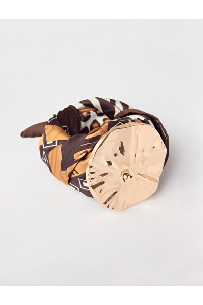 Jimmy Key Kahverengi Metal Figürlü Eşarp Kolye