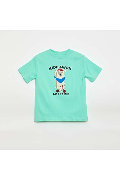 KIABI Printed Short-Sleeve T-Shirt BLUE