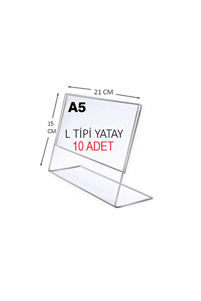 HEROGLAS (10ADET) A5 L Tipinde Yatay Masa Üstü Şeffaf Pleksi / Föylük-Fiyatlı...