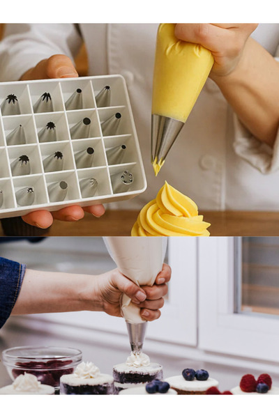 Erenle Pasta Kek Kurabiye Hamur Şekillendirici Paslanmaz Çelik Duy Seti 24 Lü...