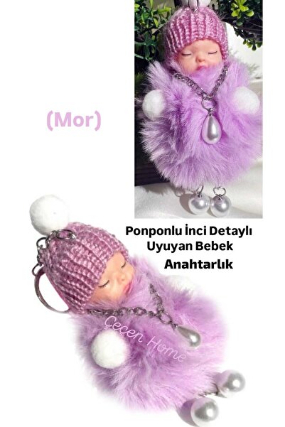 ÇEÇEN HOME (1 Τεμάχιο) Λούτρινο Μπρελόκ Κούκλας Ύπνου με Λεπτομέρεια από Πέρλ...