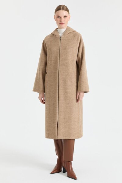 Esswaap Rahat Kesim Kapişonlu Kaban Camel