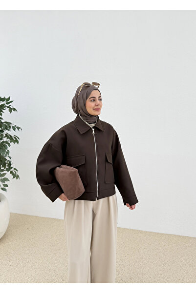 MODA AKSA 7670 BOMBER CEKET ACI KAHVE