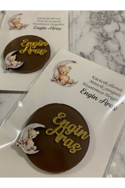 TWİN COLLECTION Yeni Doğan - Doğum Günü - Ay Ayı Figür Kartlı Jelatinli Pleks...
