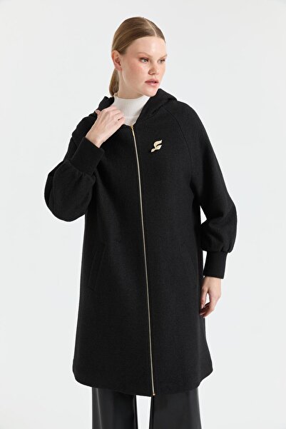 Esswaap Fermuar Kapamalı Broş Aksesuarlı GiyÇık Siyah