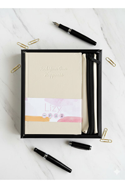 Adalinhome مجموعة هدايا دفتر وحامل أقلام من ليزي (مخططة، 168 ورقة)