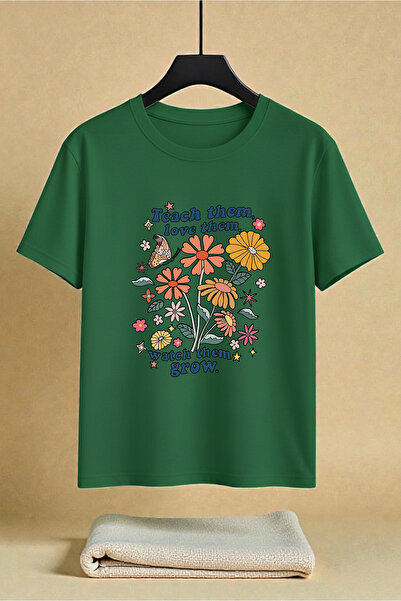 uyguntarz Unisex Teach Them Love Them Printed Design Tshirt