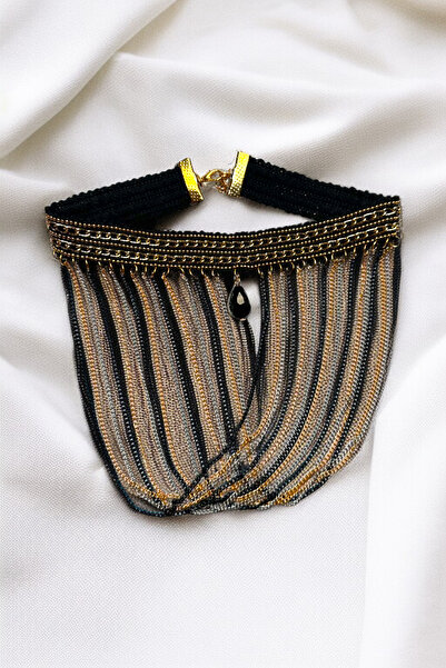 PETEK AKSESUAR Gothic Punk Chain Pendant Necklace Choker