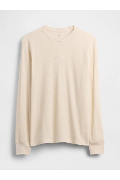 GAP Logo Waffle-Knit Bisiklet Yaka T-Shirt