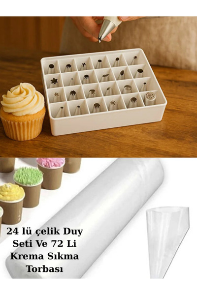 Erenle Krema Sıkma Torbası Tek Kullanımlık 72 Li Ve 24 Lü Sıkma Torbası Ucu D...