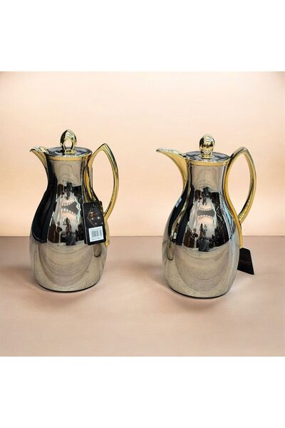 aljahwari Elegance 2-piece thermos set, glass inside and luxurious stainless ...