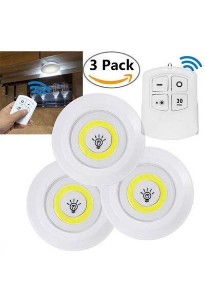 OEM Set of 3 3W COB LED lamps with remote control