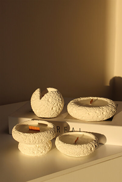 The Craft Thor Dokulu Formlu 4'lü Soya Mumu Seti - Minimalist El Yapımı Beton...