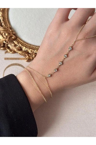 LEROSY CO. Zircon Stone Women's Shahmeran Bracelet Adjustable Stainless Steel