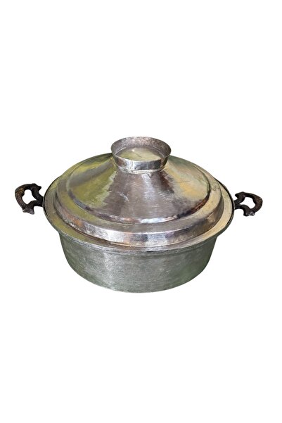 tayfuntufan antika koleksiyon Antique Decorative Copper Pot, 21.5 cm in Diame...