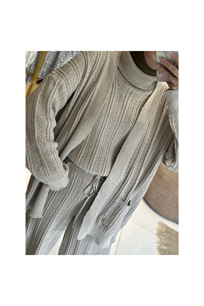 OllaCollection Triple Knitwear Set Stone