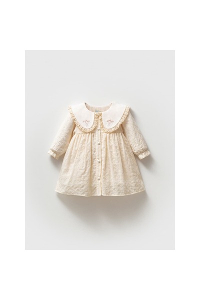 Lora Bliss Kız Bebek Yaka Fisto Detaylı Elbise