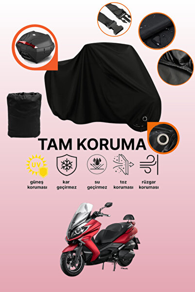 dokaca Black Rear Bag and Lock Compatible Kymco Downtown 250I Compatible Moto...
