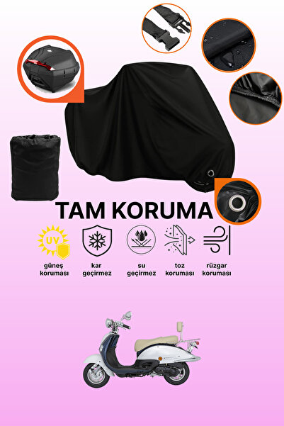 dokaca Black Rear Bag and Lock Compatible Mondial 50 Znu Compatible Motorcycl...