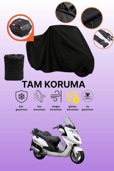 dokaca Black Rear Bag Compatible with Kymco Grand Dink 250 Compatible Motorcy...