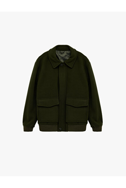 Koton Gömlek Yaka Uzun Kollu Regular Fit Bomber Ceket