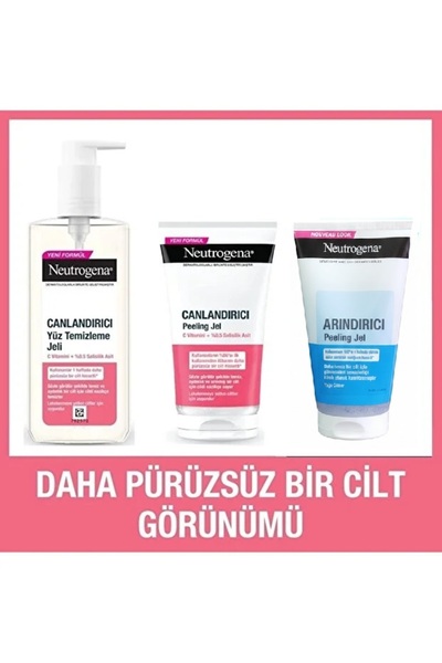 Neutrogena Canlandırıcı Yüz Temizleme Jeli, Peeling Jel ve Arındırıcı Peeling...